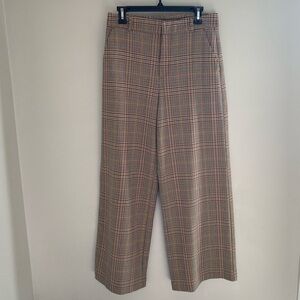 Gap plaid wide leg high rise trousers pants